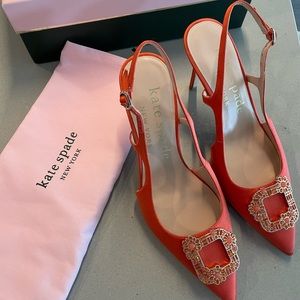 Kate Spade - buckle up slingback pumps - Orange